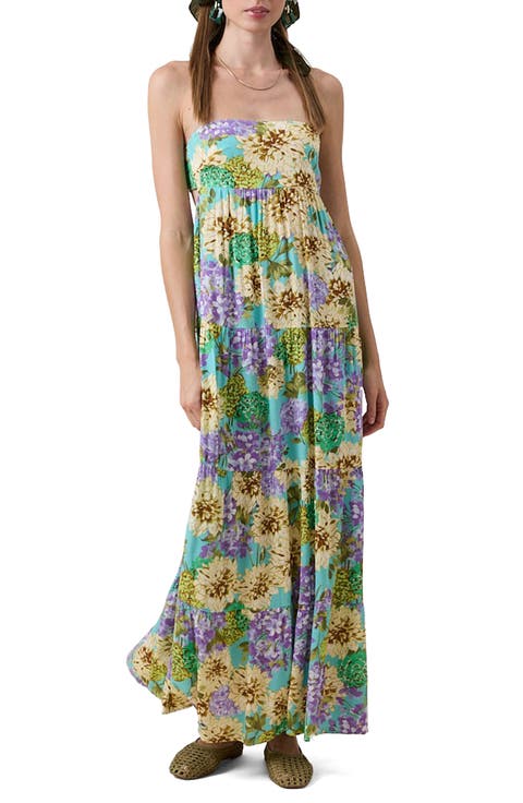 Strapless Open Back Maxi Dress