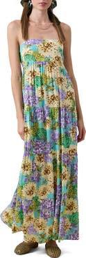 Sky to Moon Strapless Open Back Maxi Dress