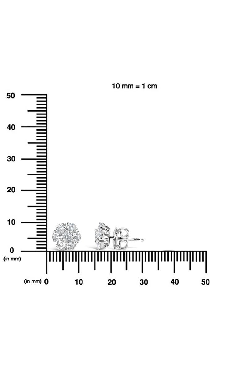 Haus of Brilliance 14K White Gold 1 3/4 Ct Lab Grown Diamond Floral Cluster Composite Stud Earring, Alternate, color, White