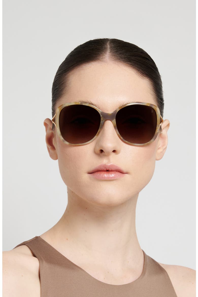 58mm Gradient Square Sunglasses, Alternate, color, HAVANA BEIGE/ BROWN SF