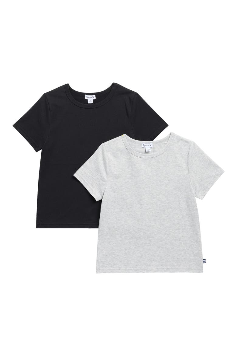 Kids' 2-Pack Assorted T-Shirts, Main, color, BLACK/ HEATHER GREY