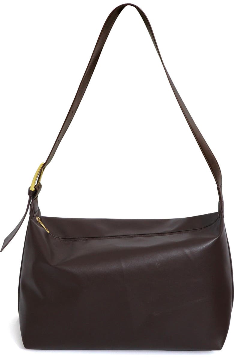 Adornia Faux Leather Shoulder Bag, Main, color, Brown