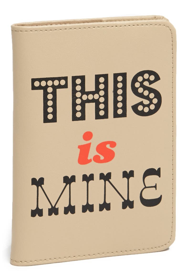 'This Is Mine' Passport Case, Main, color, NEUTRAL