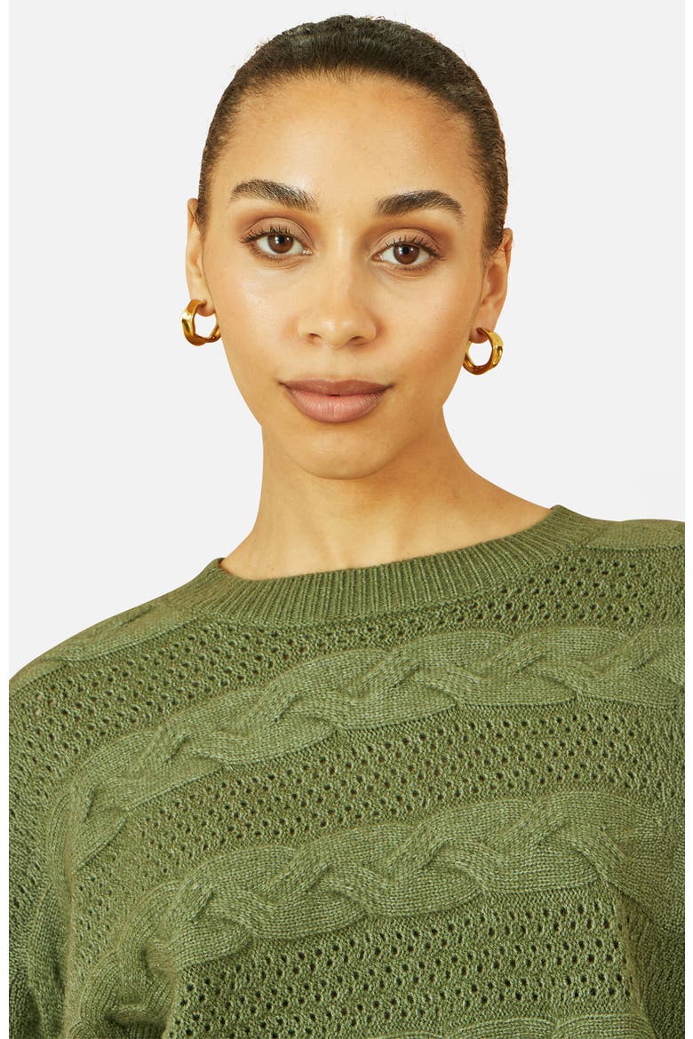 Cable Knit Relaxed Fit Jumper, Alternate, color, Green