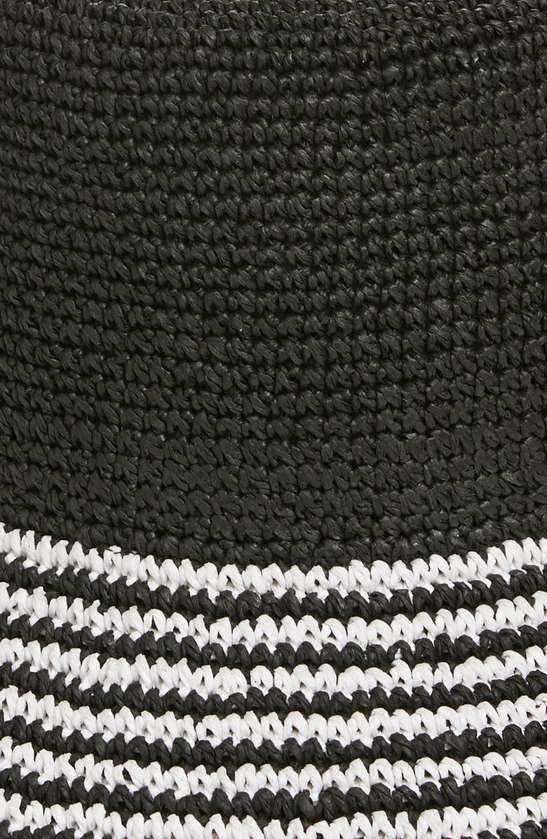 Nordstrom Stripe Brim Straw Bucket Hat, Alternate, color, 