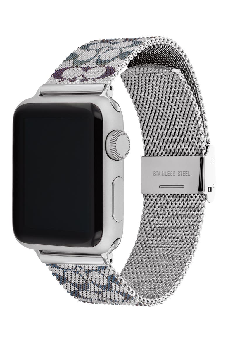 20mm Mesh Apple Watch® Watchband, Alternate, color, BLUE