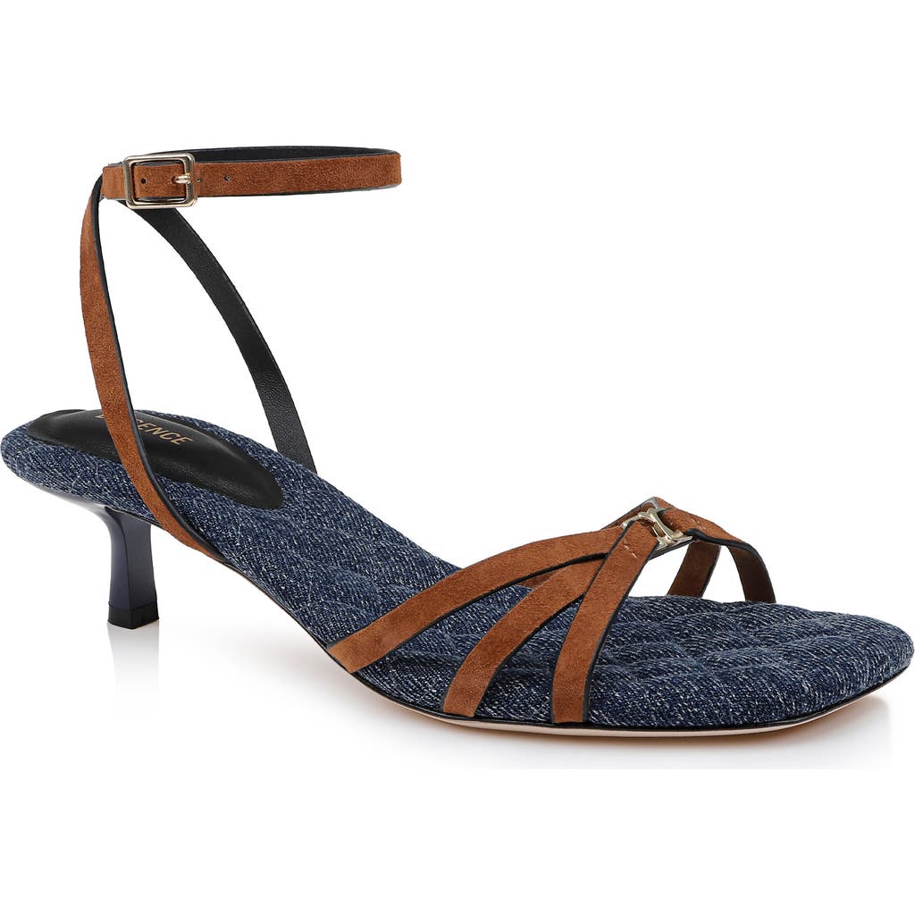 L Agence L'agence Genette Ankle Strap Kitten Heel Sandal In Buckskin Suede