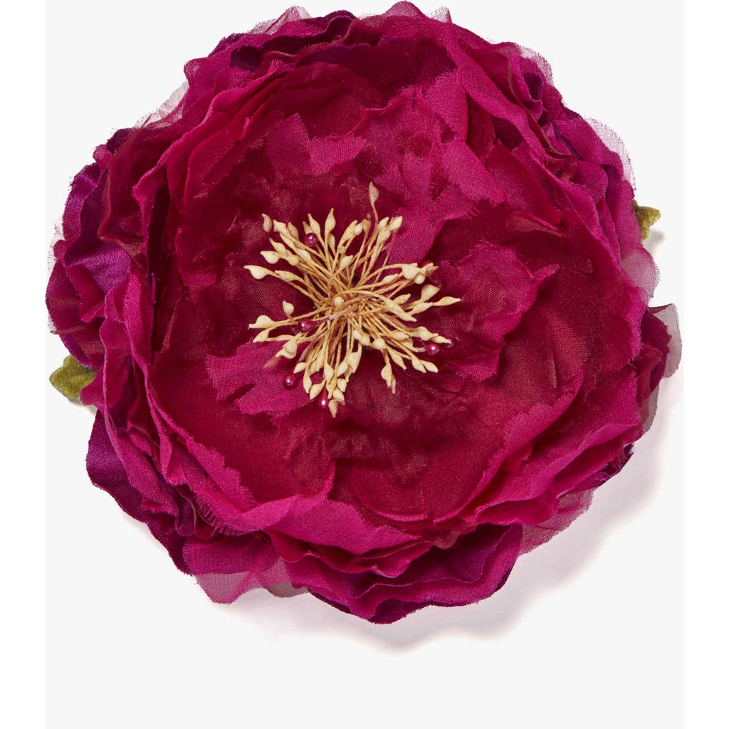 Helena Simon The Magenta Peony Floral Brooch In Purple
