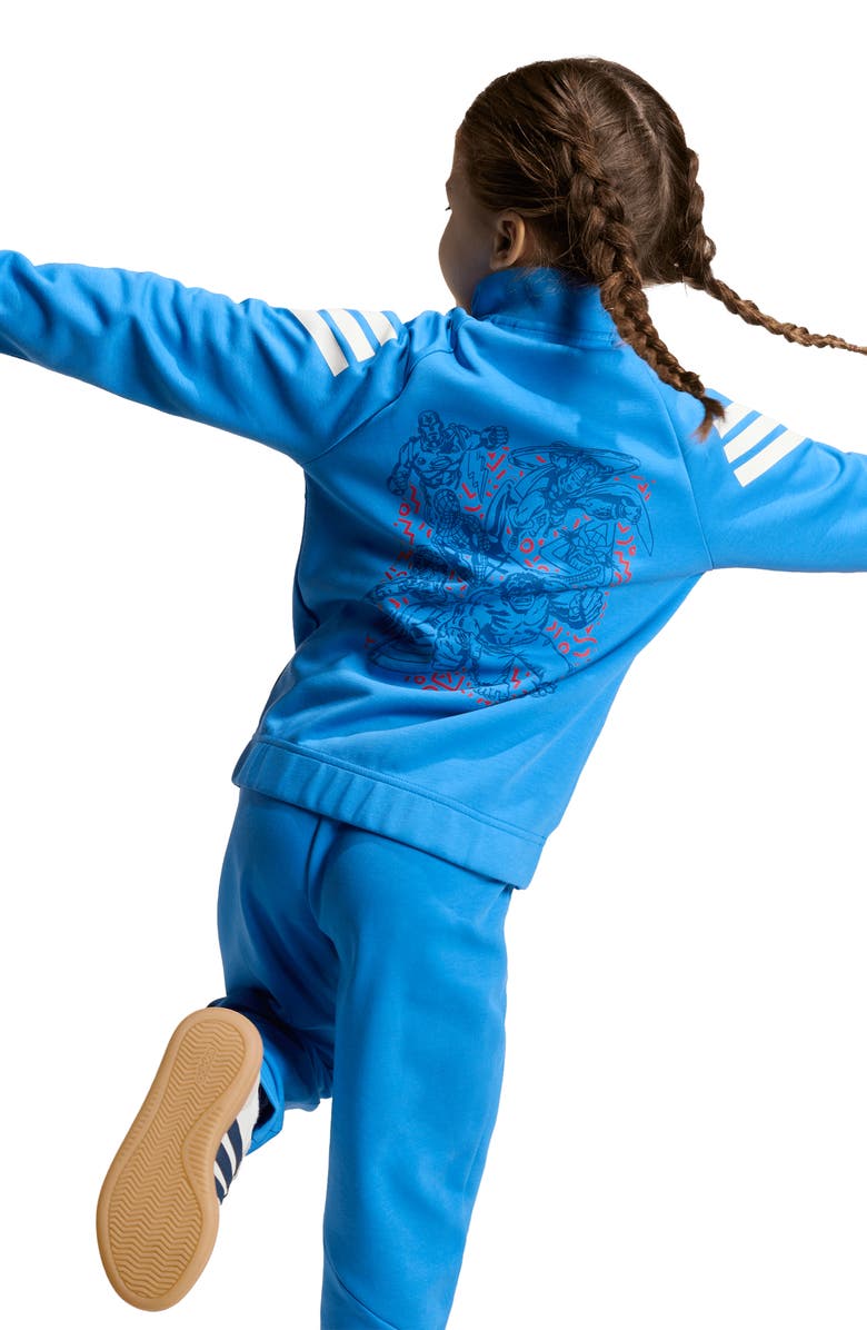 adidas Originals x Kids' Marvel Avengers Track Jacket & Pants Set, Alternate, color, Ray Blue/ Off White