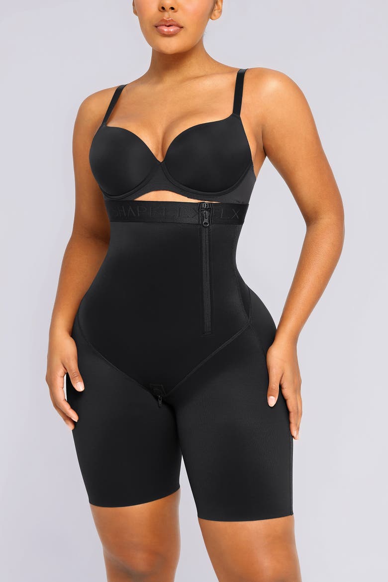 High Waist Sculpting Shorts with Side Zip, Alternate, color, Black