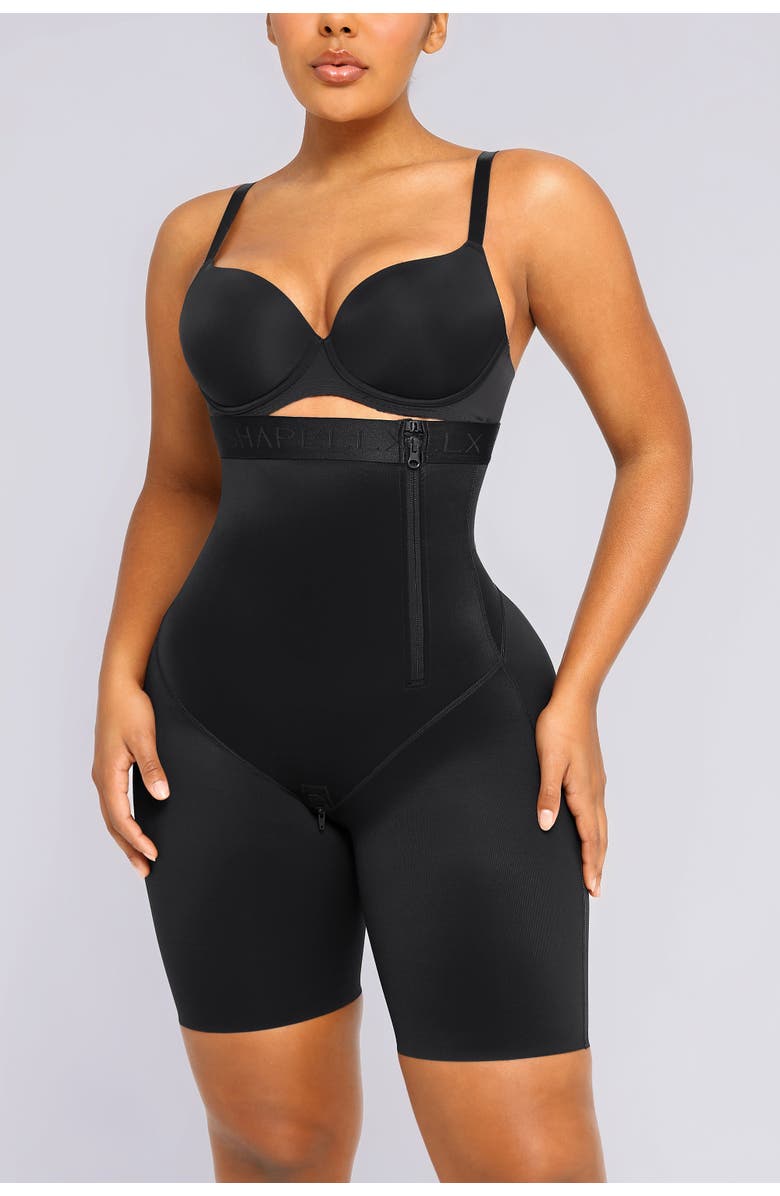 Shapellx High Waist Sculpting Shorts with Side Zip, Alternate, color, Black