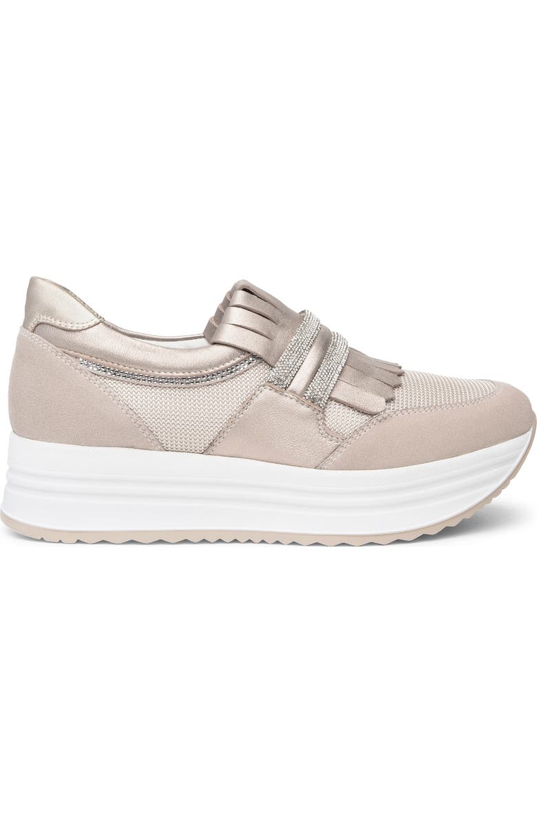 NeroGiardini Kiltie Bling Platform Sneaker, Alternate, color,