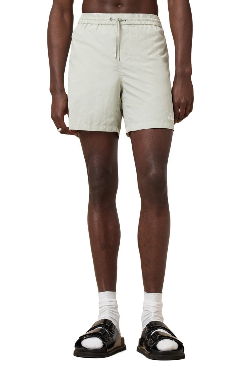 AllSaints Soleil Swim Trunks, Main, color, Slate Green