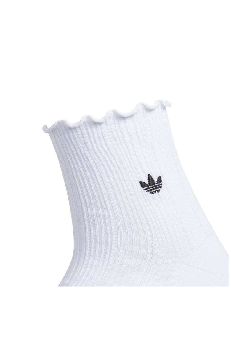 Assorted 3-Pack Ruffle Rib Ankle Socks, Alternate, color, WHITE/ BLACK