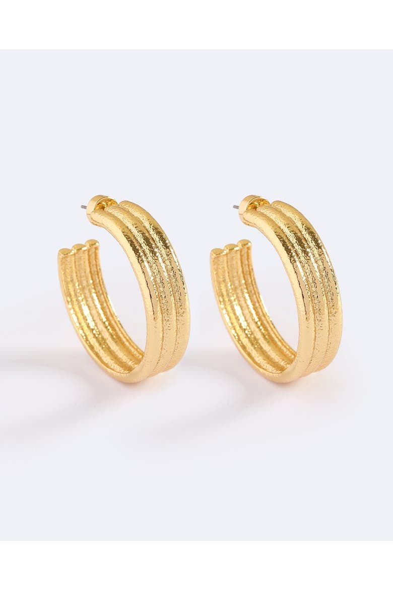 Wave Hoops, Main, color, Gold