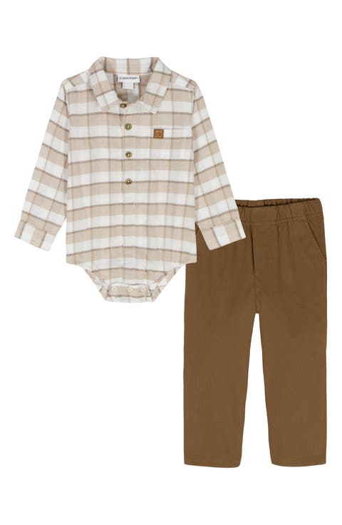 Plaid Bodysuit & Chino Pants Set (Baby)