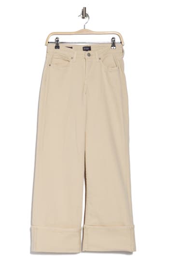 Shop Nydj Teresa Cuffed Wide Leg Jeans In White Creek