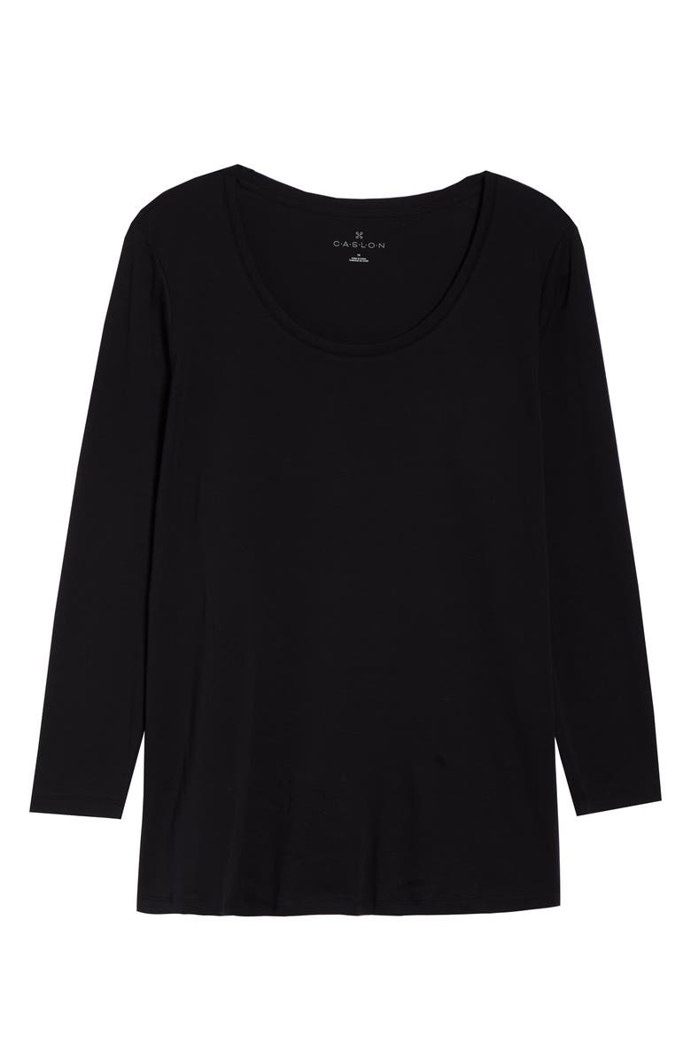 Caslon<sup>®</sup> Melody Long Sleeve Scoop Neck Tee, Alternate, color,
