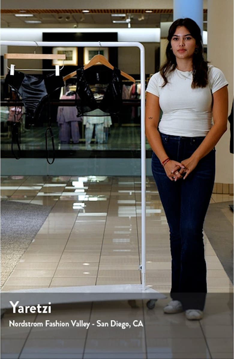 Strappy Faux Leather & Mesh Bralette, sales video thumbnail