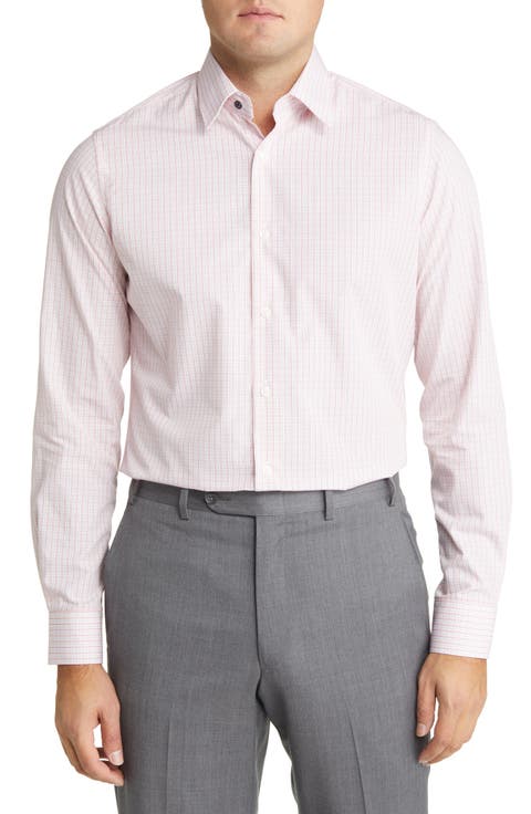 Men's Tailored Fit Check Dress Shirt