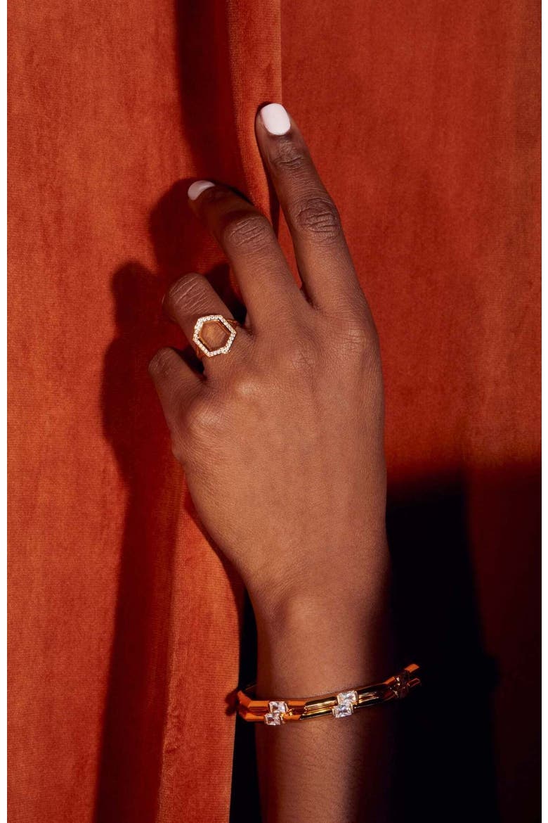 The Donna Ring, Alternate, color, Gold/White CZ