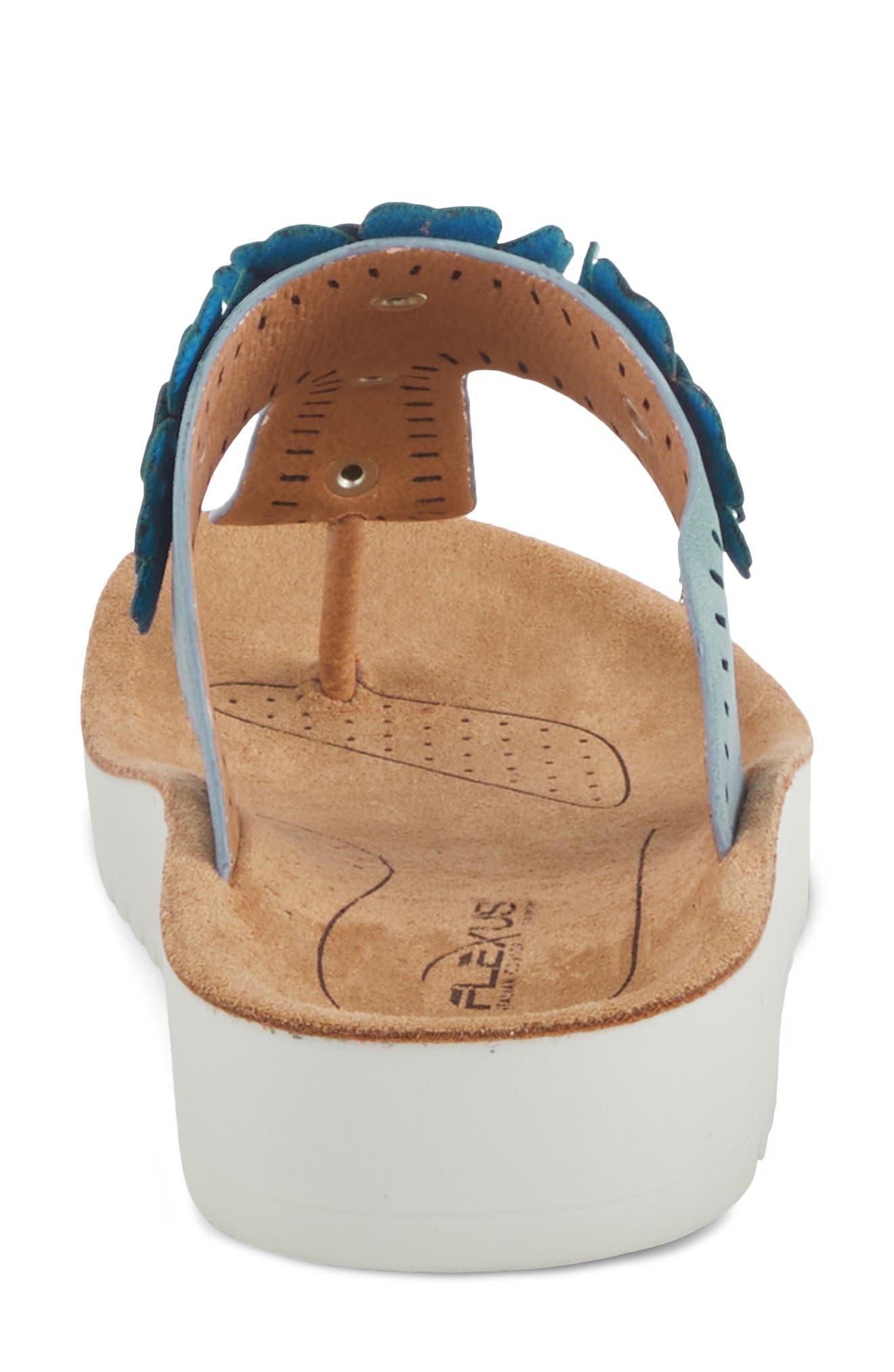 Flexus by Spring Step Bayview Floral Appliquè Sandal, Alternate, color, Sky Blue