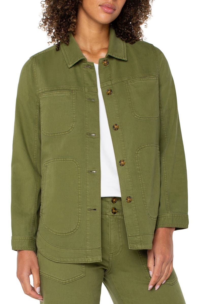 Liverpool Los Angeles Denim Shirt Jacket, Main, color, Hemlock