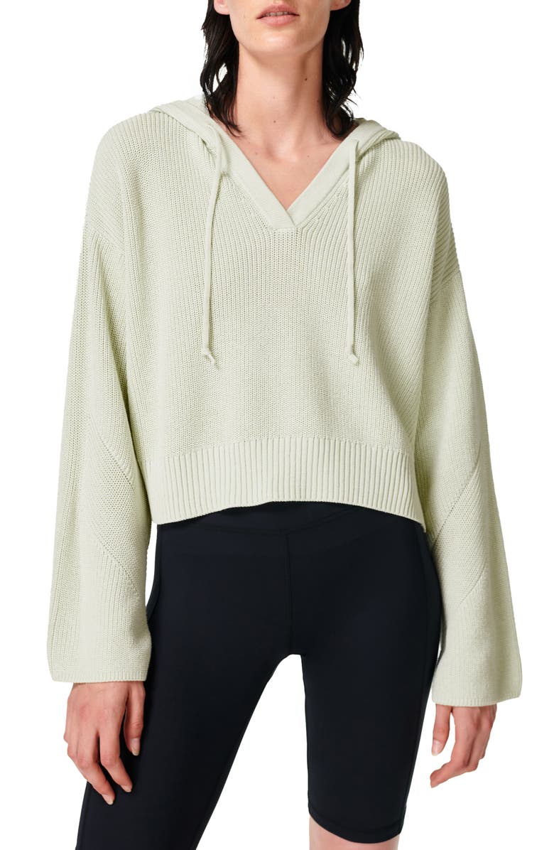 Sweaty Betty Summer Beach Crop Hoodie, Main, color, Eau De Nil Green