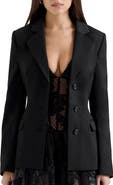 HOUSE OF CB Aviva Three-Button Twill Blazer