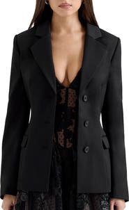 HOUSE OF CB Aviva Three-Button Twill Blazer