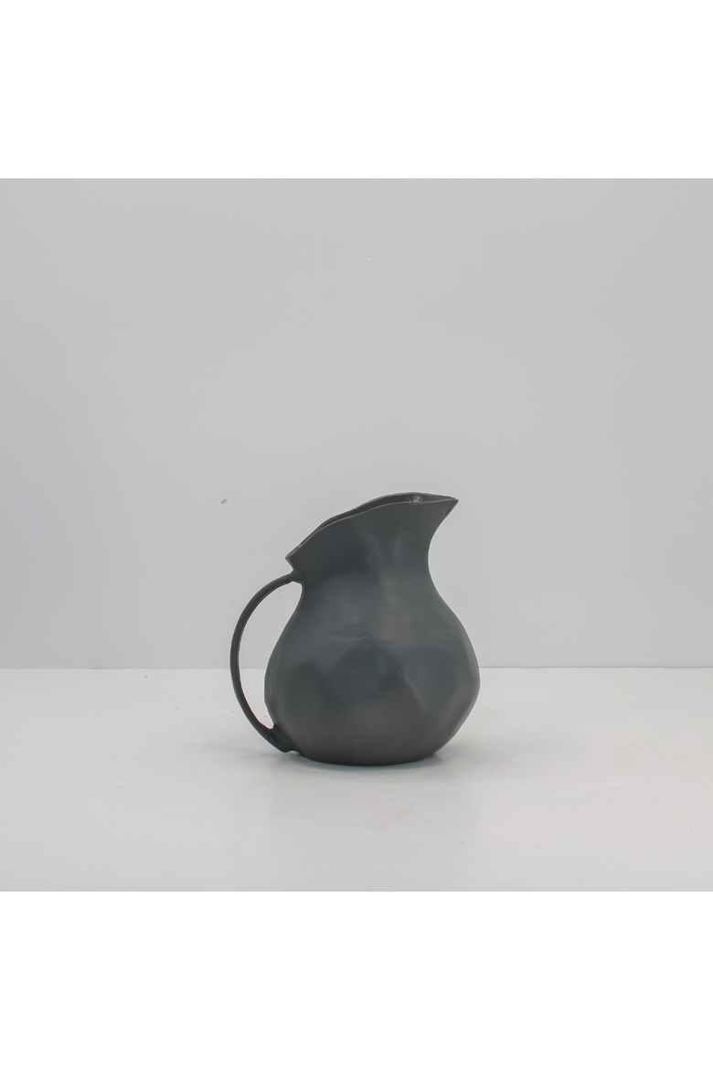 8.5" Warm Grey Aluminum Vase with Handle, Main, color, Warm Grey