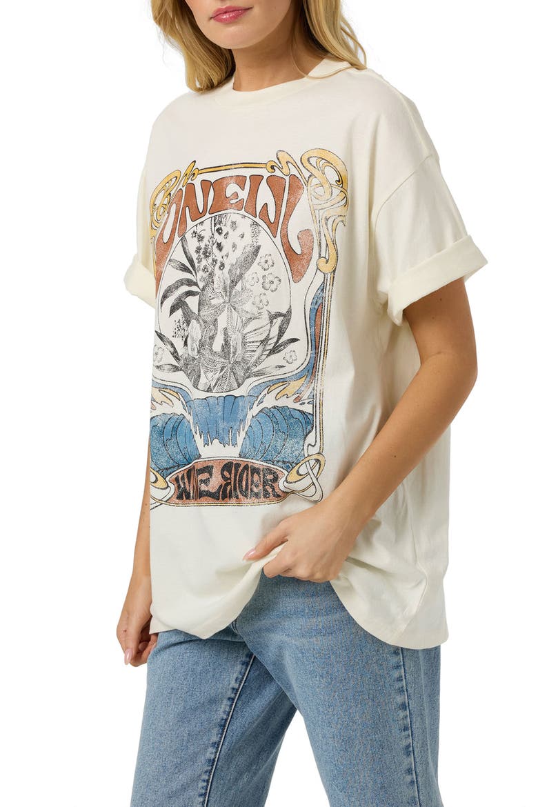 Wave Rider Oversized Graphic T-Shirt, Alternate, color, TOFU