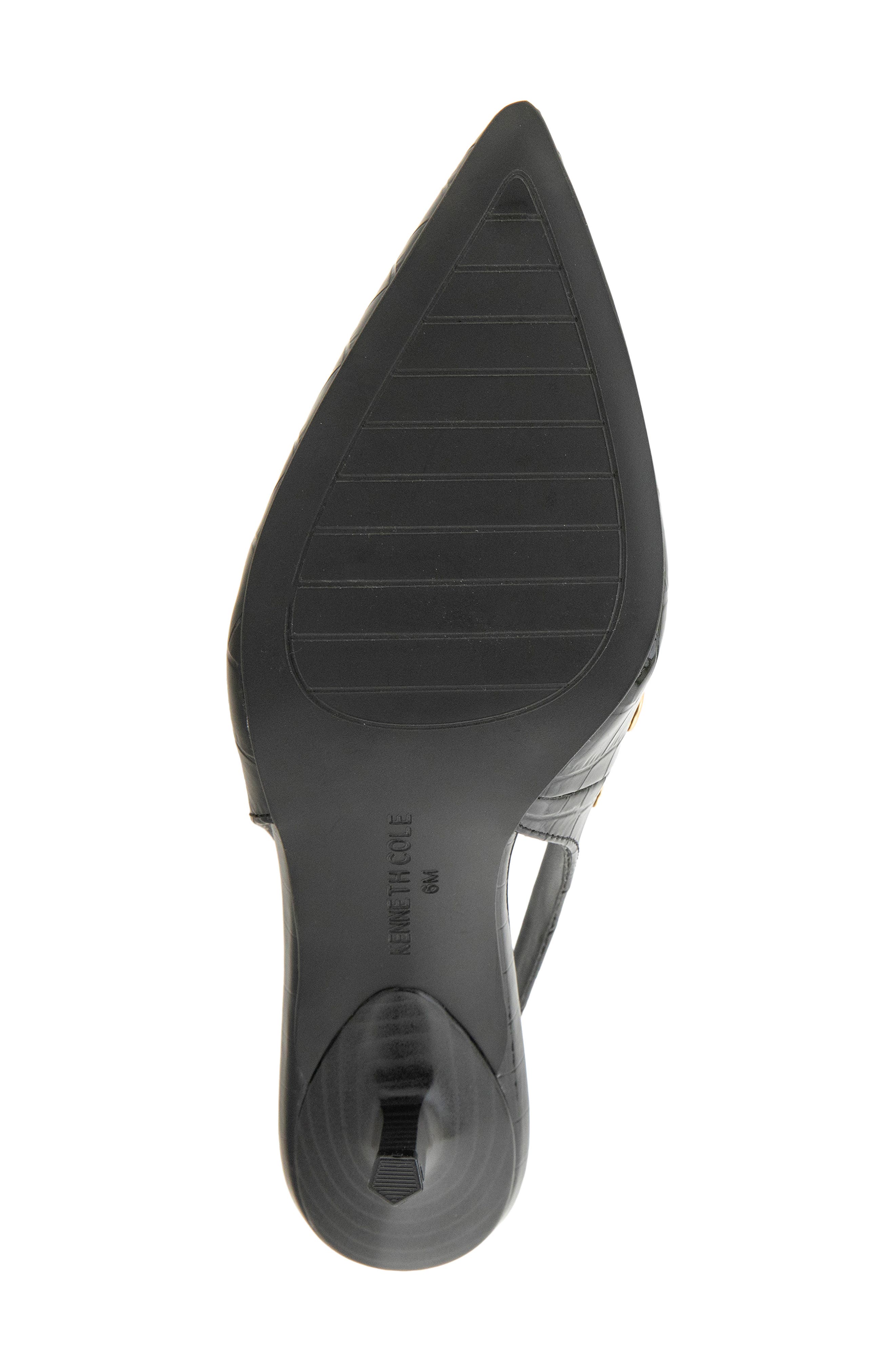 Ulysses Faux Leather Croc Embossed Pointed Toe Slingback Pump, Alternate, color, BLACK CROCO