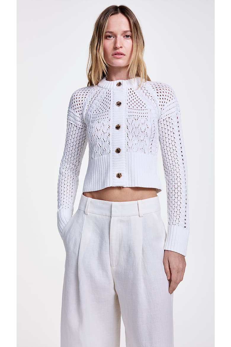 Crochet Cardigan, Main, color, White