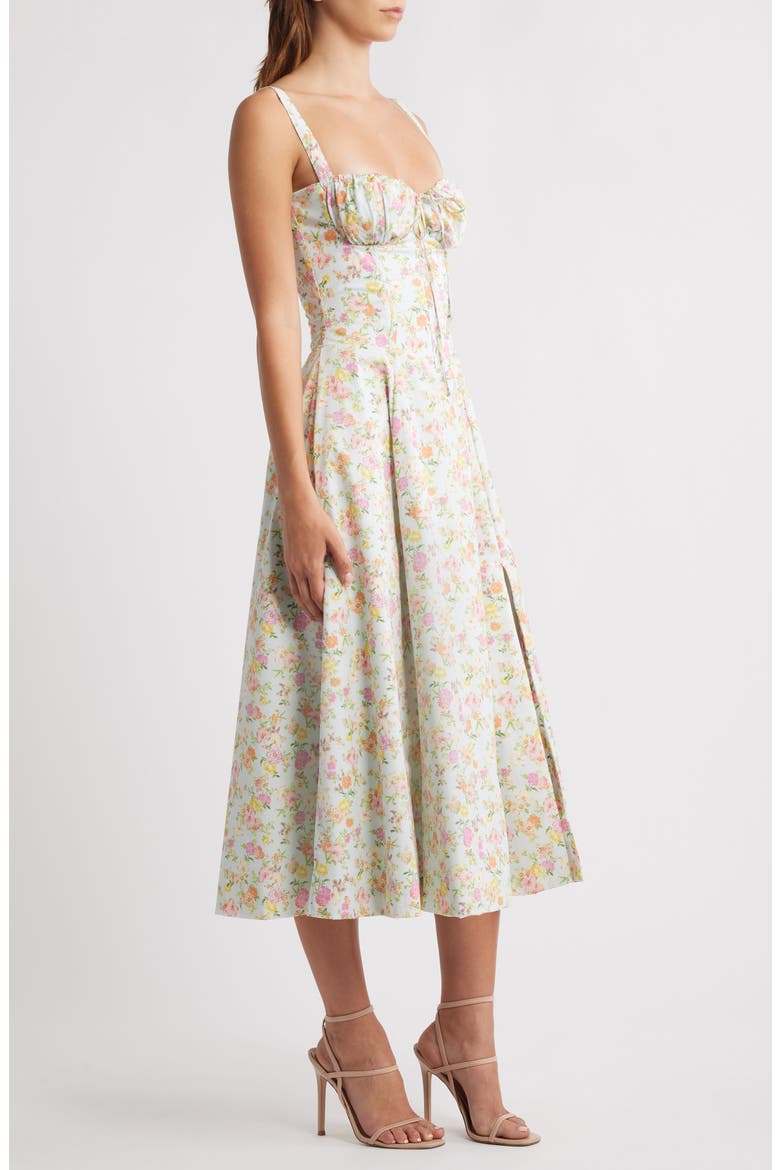 Carmen Bustier Sundress, Alternate, color, PINK FLORAL PRINT 2