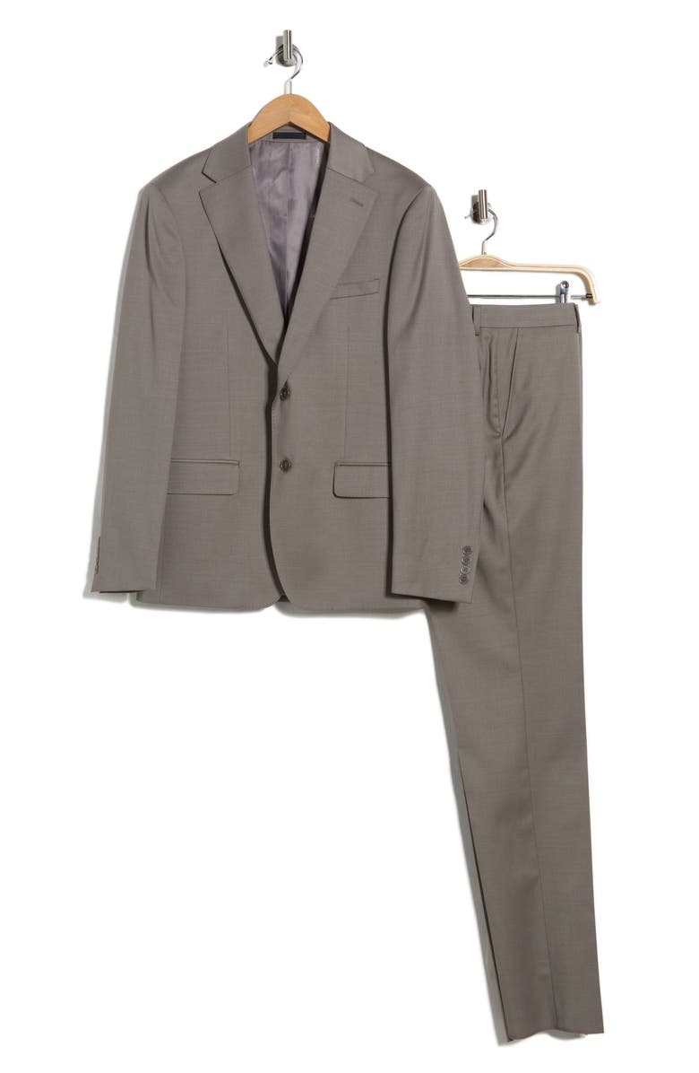 Calvin Klein Taupe Wool Blend Suit, Main, color, Taupe