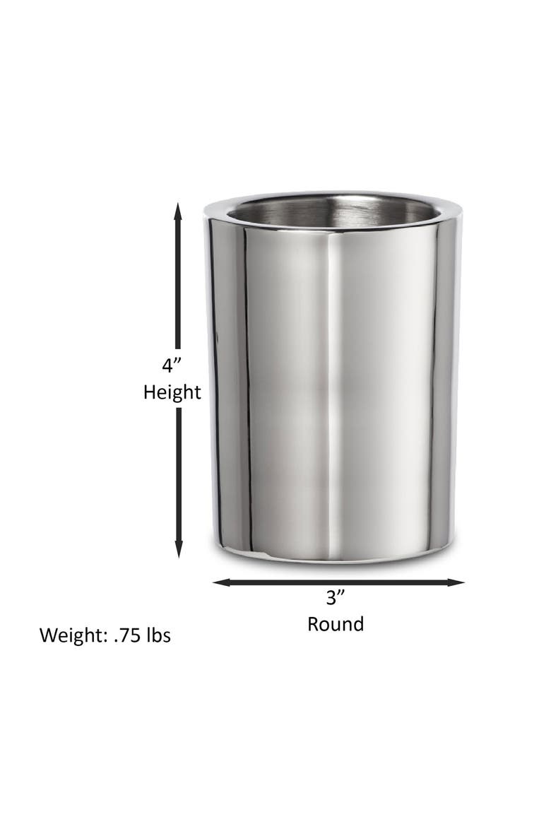 Modern Round Toothbrush Tumbler, Alternate, color, SILVER