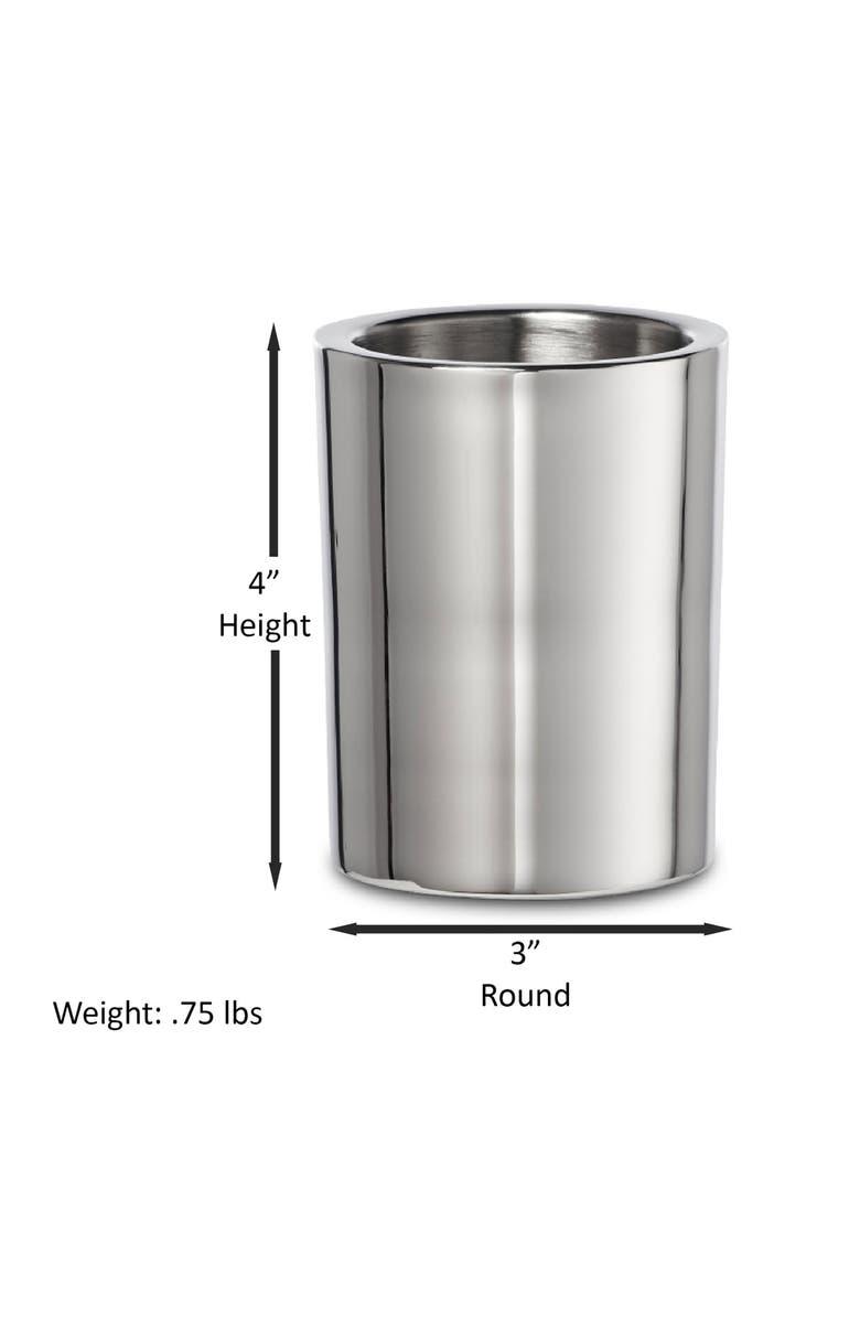 ROSELLI TRADING COMPANY Modern Round Toothbrush Tumbler, Alternate, color, Silver