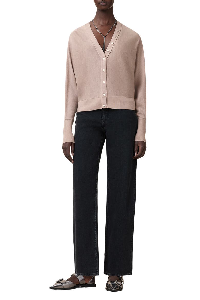 Honor V Merino Wool Cardigan, Alternate, color, PASHMINA PINK