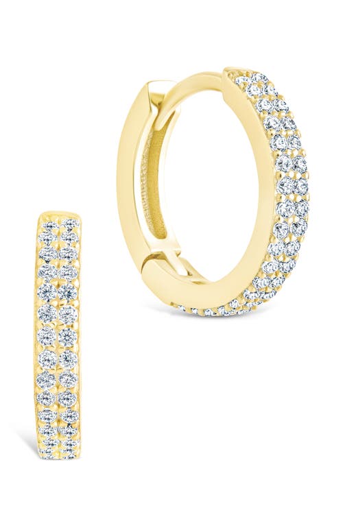 Sterling Forever Emerson Cubic Zirconia Hoop Earrings In Brown