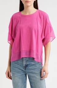 DKNY Mixed Media Dolman Sleeve Top