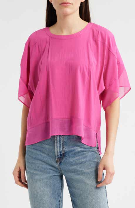 DKNY Mixed Media Dolman Sleeve Top