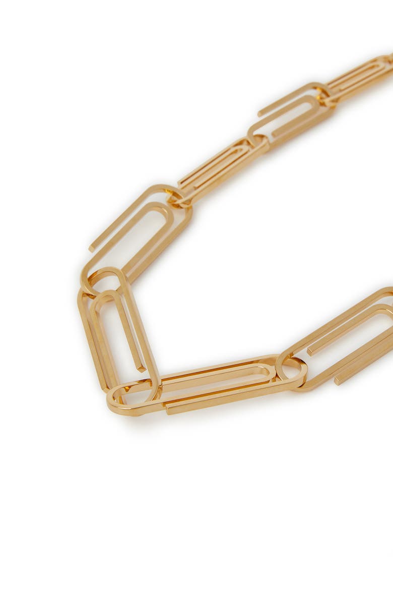 Women's Paperclip Chain Necklace, Alternate, color, Gold
