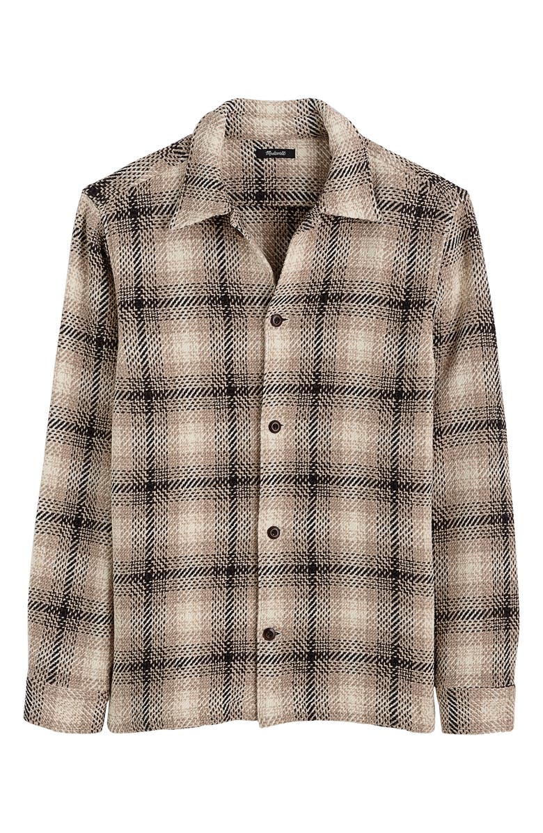 Madewell Twill Shirt Jacket, Alternate, color, Heavy Twill Plaid Grey/ Ivory