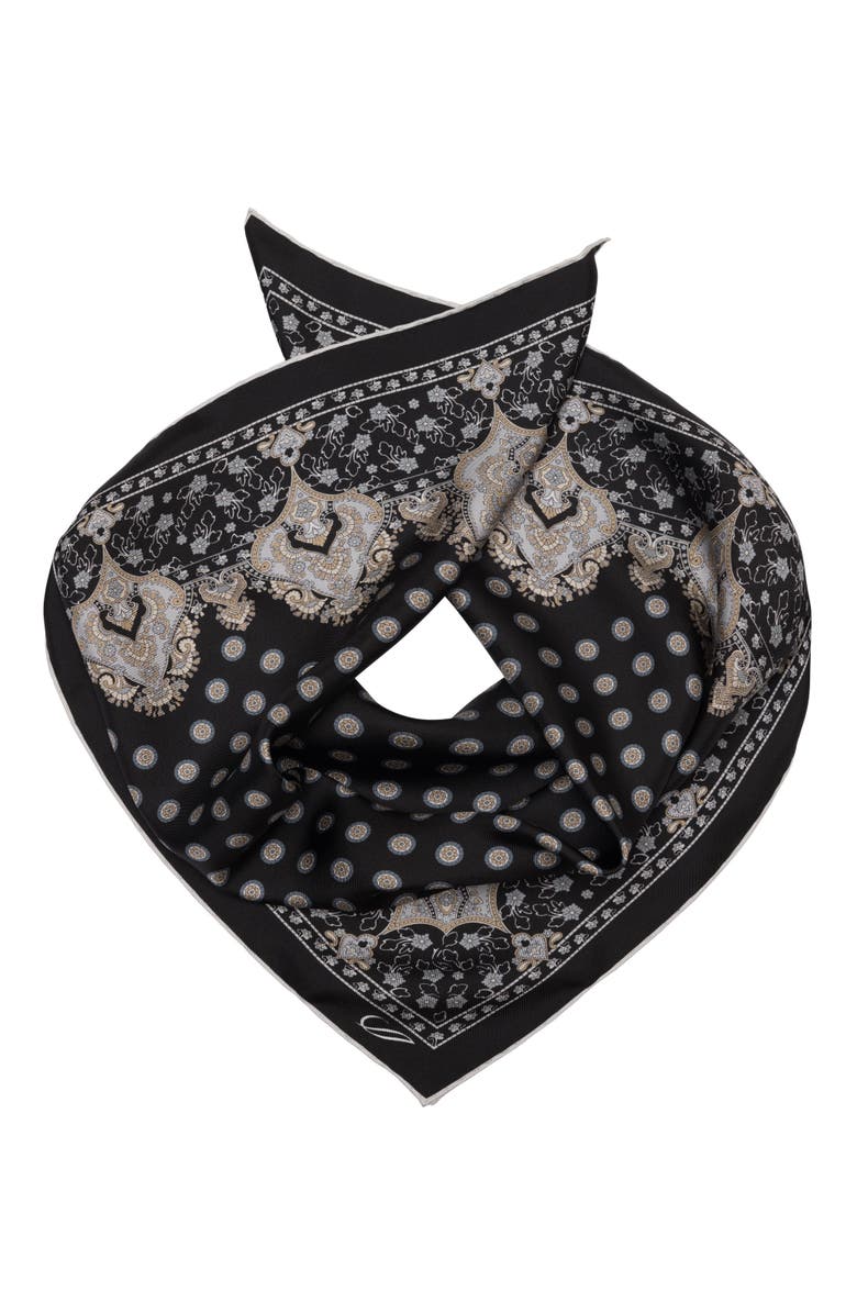 Elizabetta Filippo - Hand Rolled Silk Neckerchief for Men, Alternate, color, Black