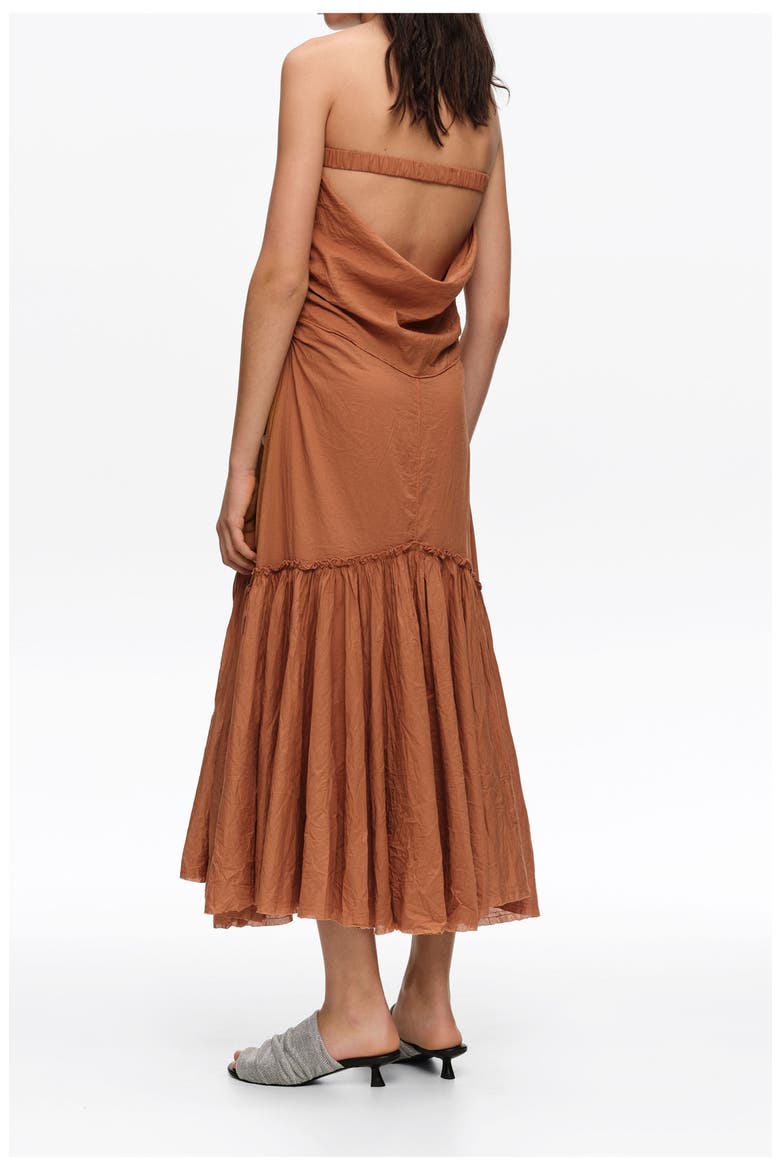 Ruched Strapless Dress, Alternate, color, TOFFEE