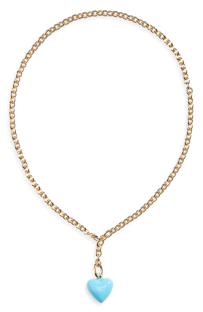ROXANNE ASSOULIN The Mini Happy Heart Pendant Necklace, Main, color, Turquoise