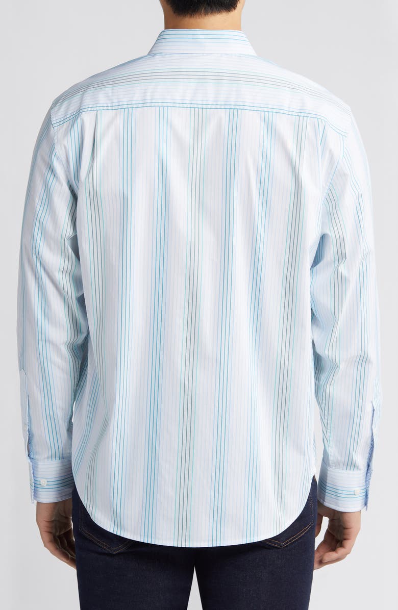 Tommy Bahama Sarasota Stretch IslandZone<sup>®</sup> Seaview Stripe Button-Up Shirt, Alternate, color, Gulf Shore