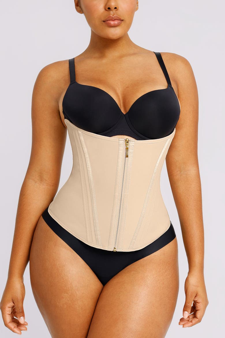 Body Shaper Latex Waist Trainer, Main, color, Beige