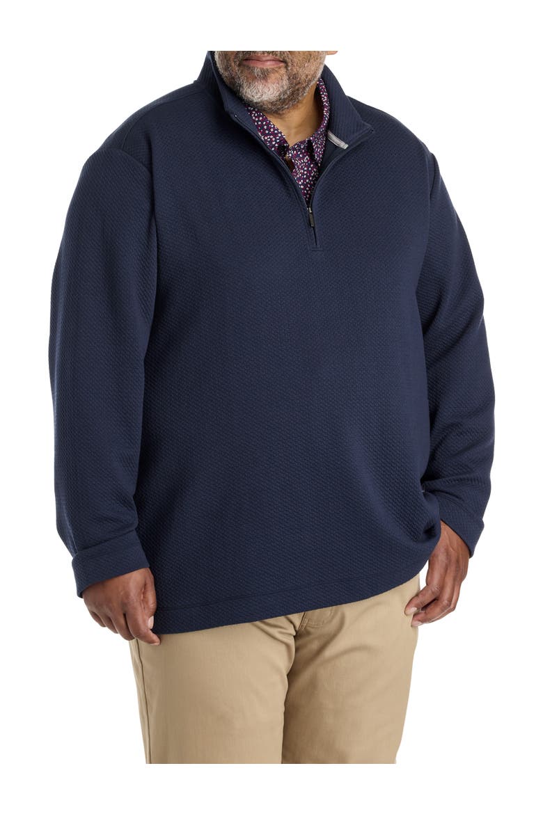 Big & Tall Textured 1/4-Zip Pullover, Main, color, DARK SAPHIRE